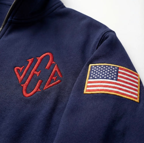 Jeffrey Epstein Quarter Zip Navy Blue Sweatshirt Retro - CALAMIRI.